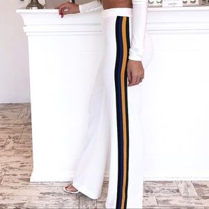 Zara Side Stripe Wide Leg Trousers Pants